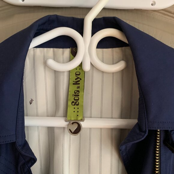 navy asymmetrical zip up jacket - Picture 2 of 9